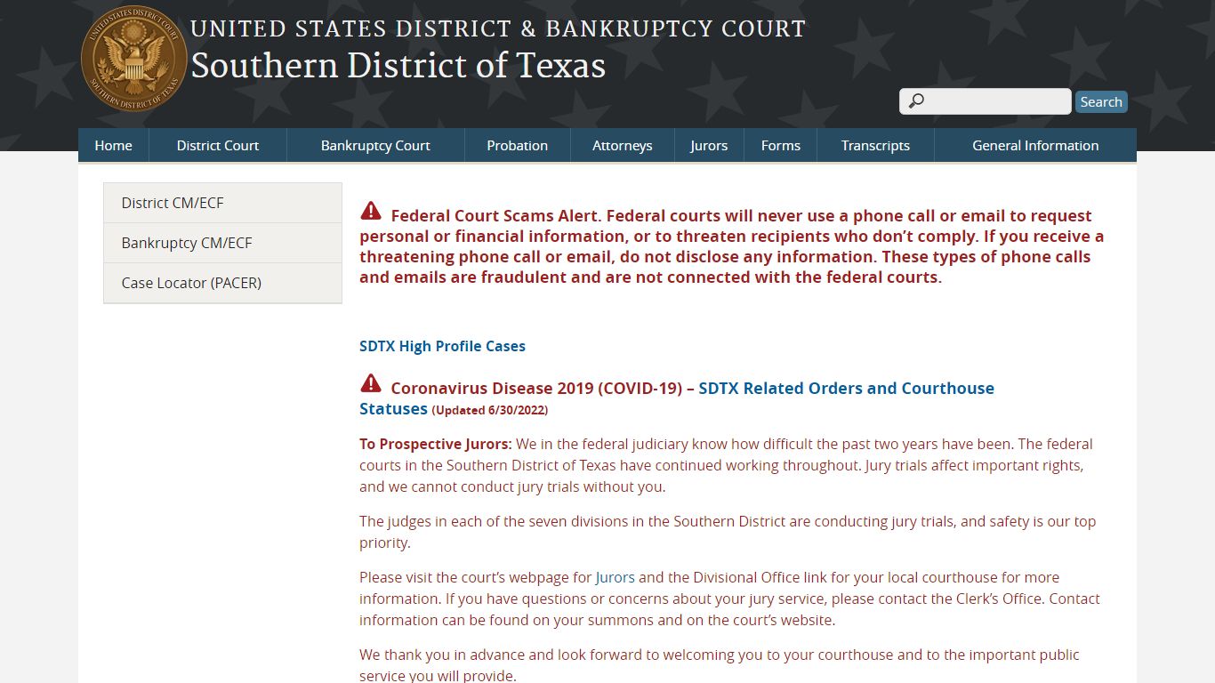 Southern District of Texas | United States District & Bankruptcy Court